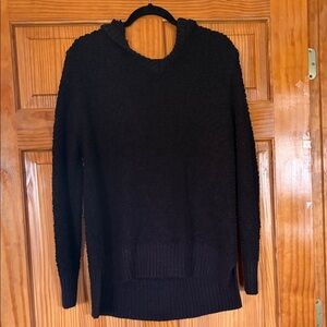 GreenTea Women's Elegant Black Cowl Sweater